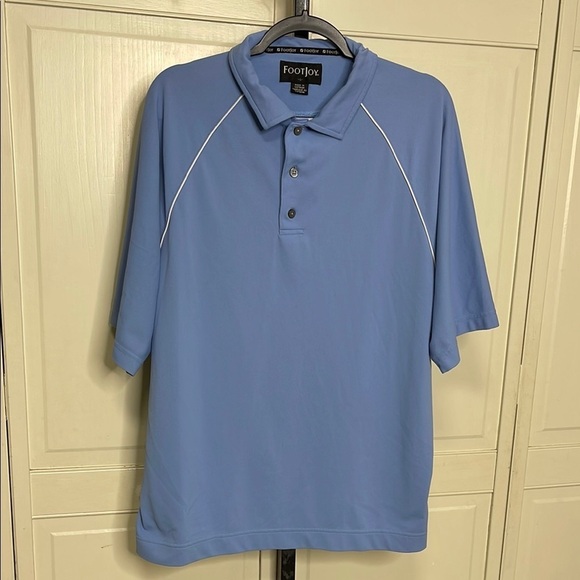 FootJoy FJ Men’s Blue Short Sleeve Golf Polo Shirt Polyester Size Large - Picture 1 of 11